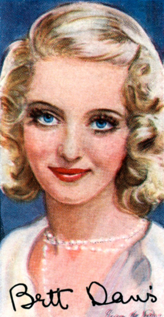 Bette Davis, 1908-1989, kahdesti Oscar-palkittu amerikkalainen näyttelijä, 1900-luku tekijältä Unbekannt