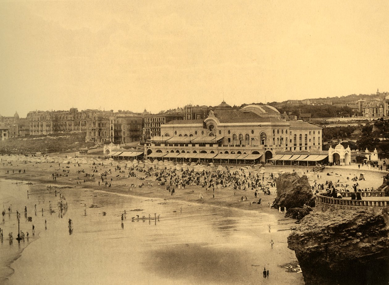 Biarritz - Casino Municipal ja Grande Plage, vuodelta 1930. tekijältä Unbekannt