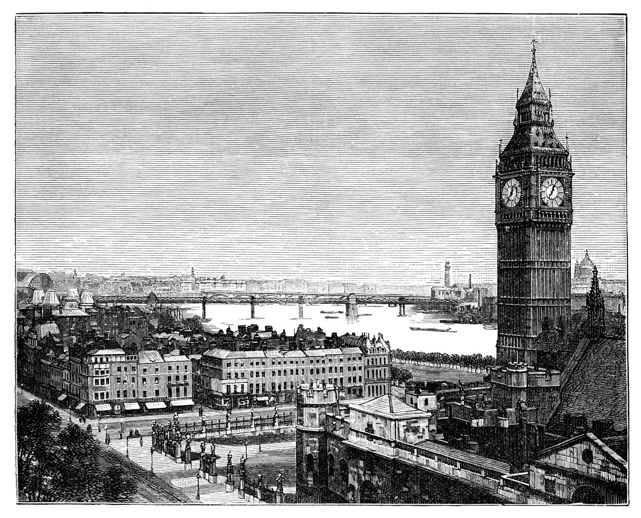 Big Ben ja parlamenttitalo, Westminster, Lontoo, 1870 tekijältä Unbekannt
