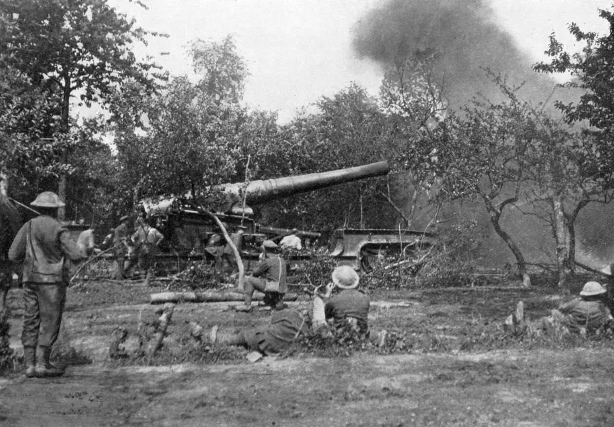 Isot rautatiekväärit lännen etenemisen aikana, ensimmäinen maailmansota, 1914-1918, c1920 tekijältä Unbekannt
