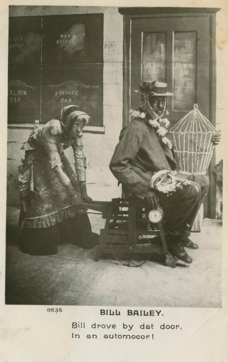 Bill Bailey -postikortti. Bill Bailey, Wont You Please Come Home oli suosittu kappale, joka julkaistiin vuonna 1902 tekijältä Unbekannt