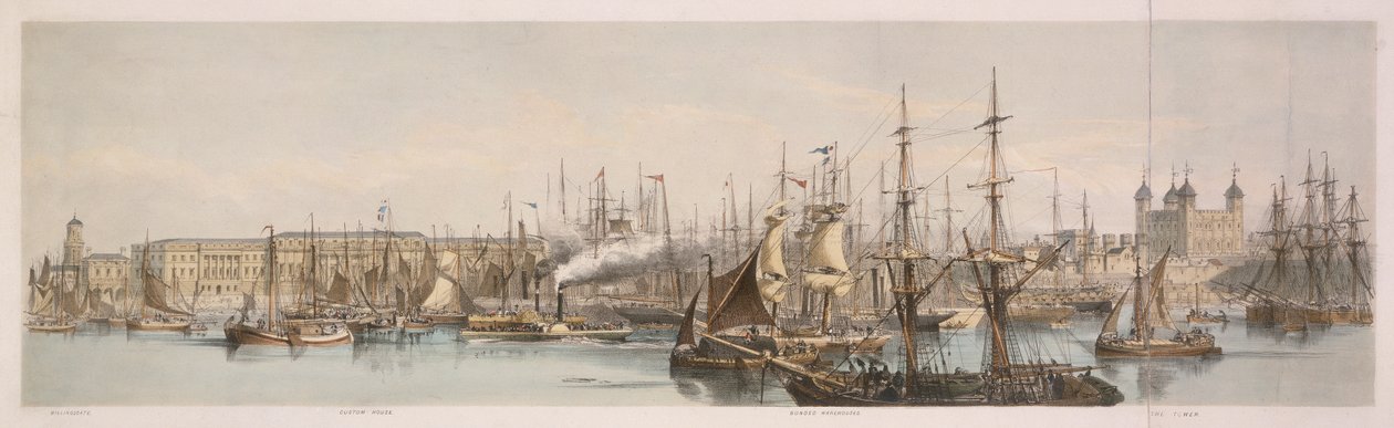 Billingsgate, Custom House ja Tower of London tekijältä Unbekannt