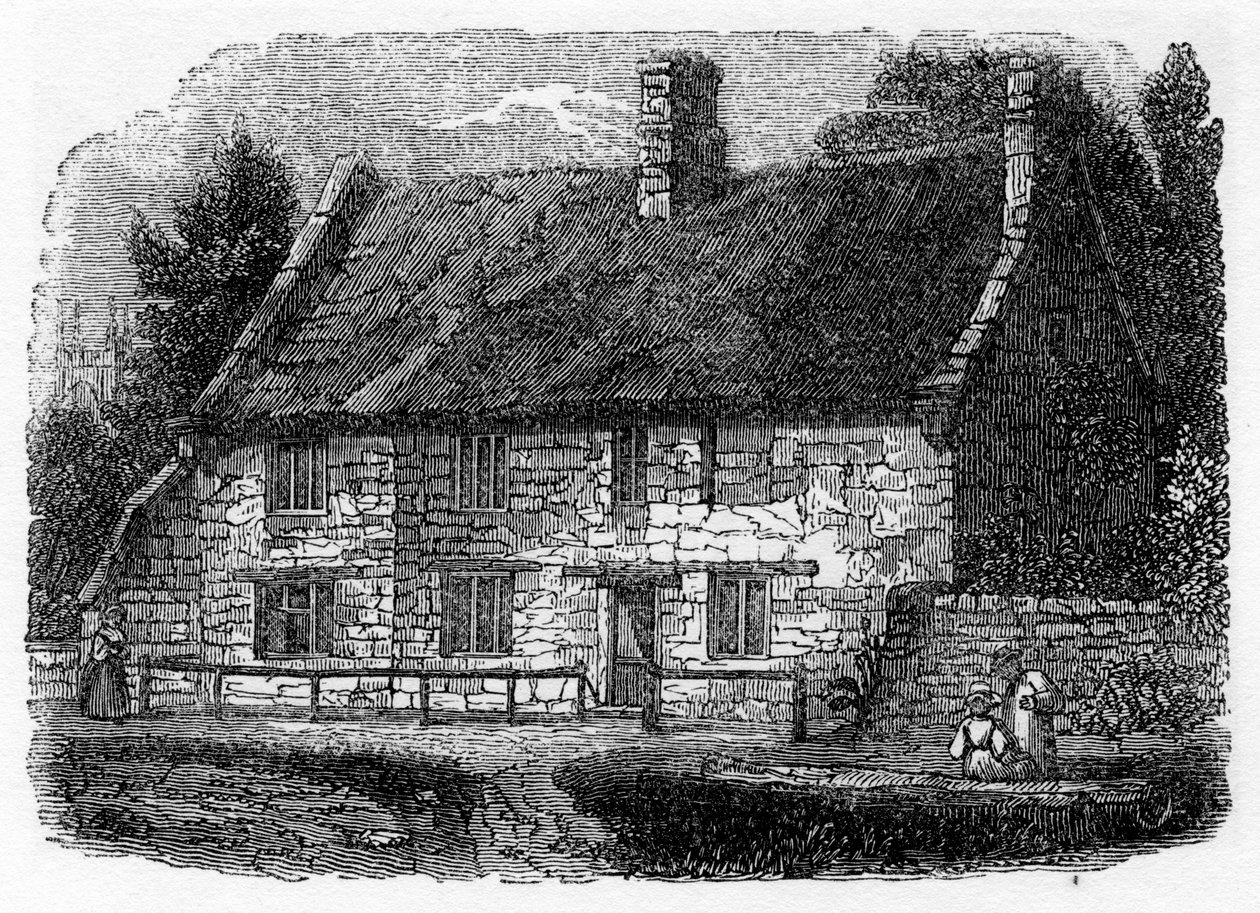 Pastori James Herveyn syntymäpaikka, Hardingston, lähellä Northamptonia, 1840 tekijältä Unbekannt
