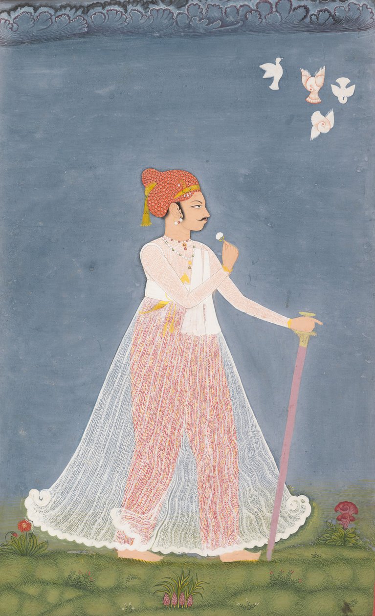 Bishen Singh nuorena miehenä, n. 1780. tekijältä Unbekannt