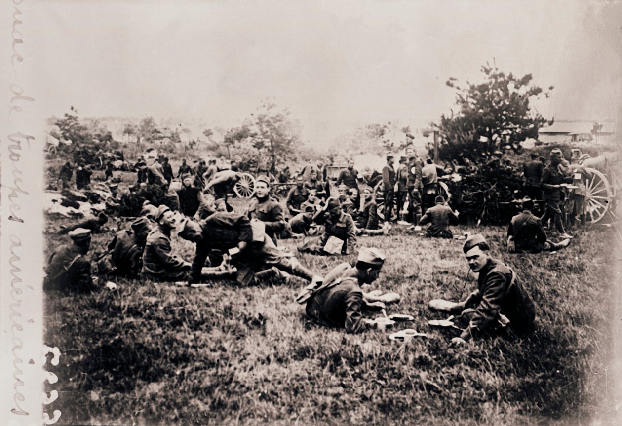 Amerikkalaisten joukkojen bivouac, c1914-c1918 tekijältä Unbekannt