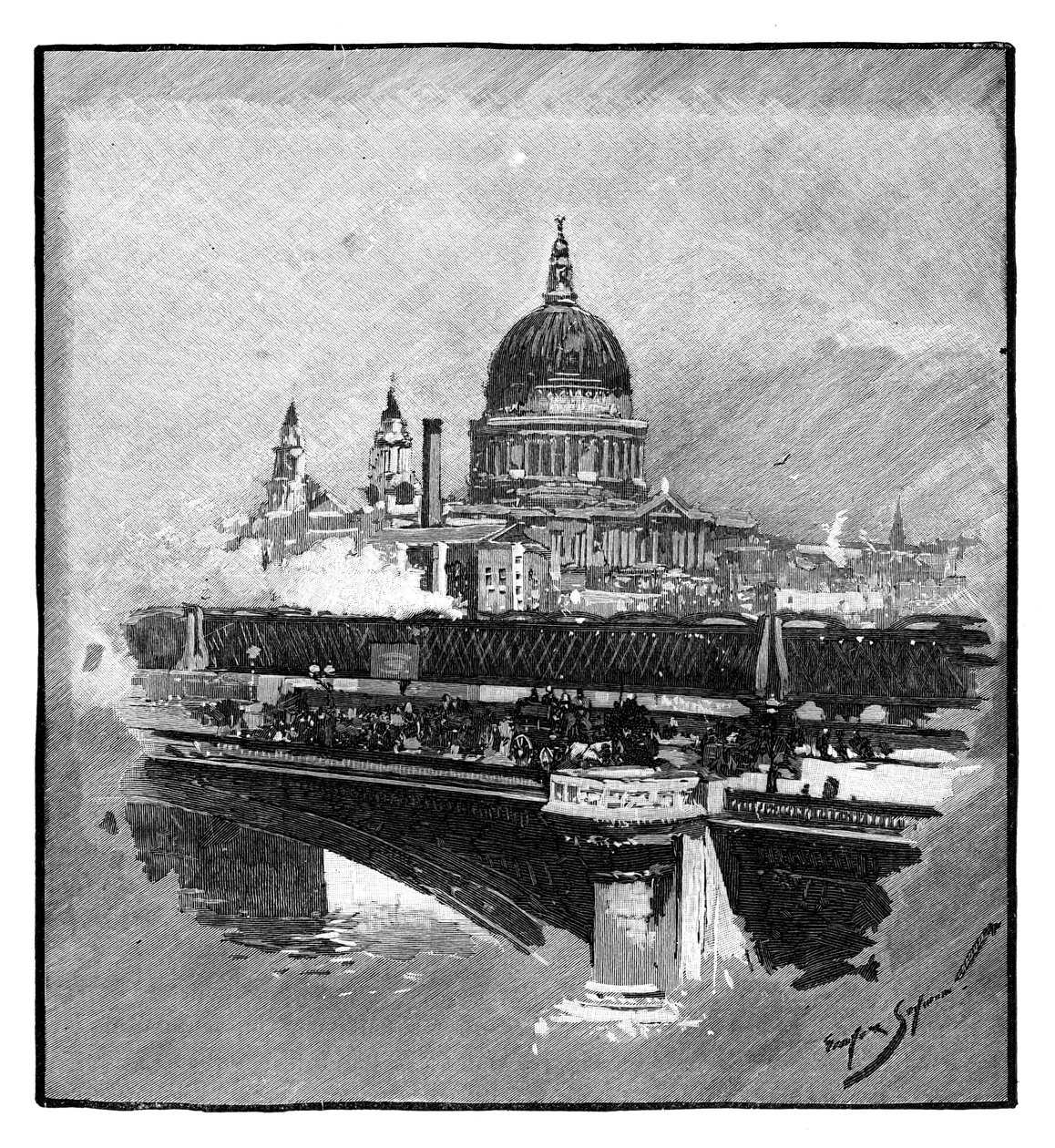 Blackfriars Bridge ja St Pauls Cathedral, Lontoo tekijältä Unbekannt