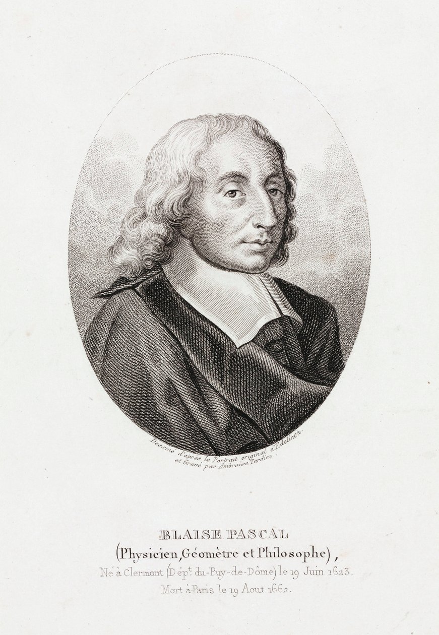 Blaise Pascal, ranskalainen matemaatikko, fyysikko ja teologi, n. 1660 tekijältä Unbekannt