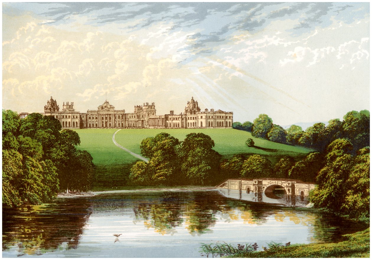Blenheimin palatsi, Oxfordshire, Marlboroughin herttuan koti, vuodelta 1880 tekijältä Unbekannt