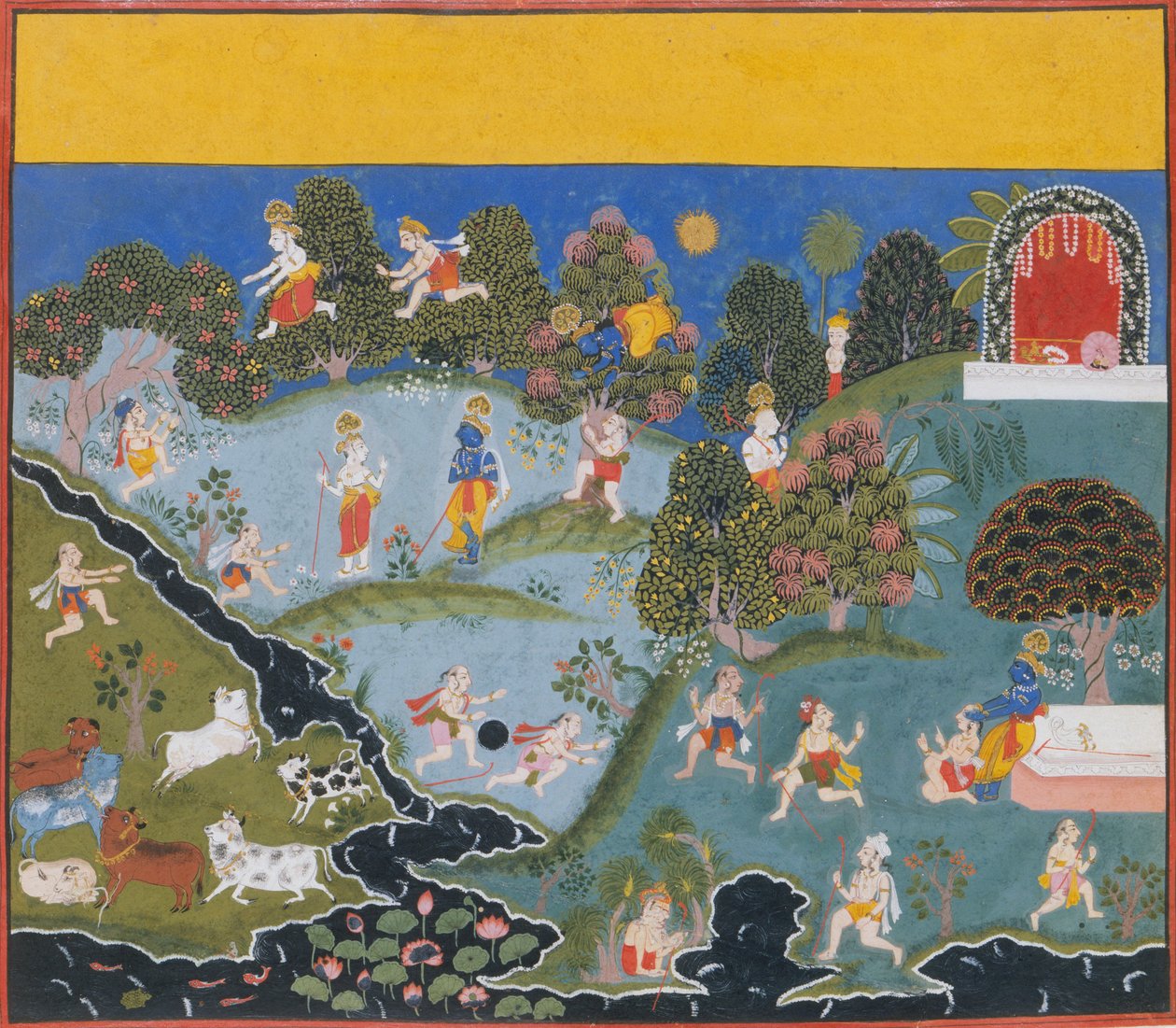 Blindmans Bluff... hajallaan olevasta Bhagavata Puranasta Herra Vishnun muinaisista tarinoista, 1715-20. tekijältä Unbekannt