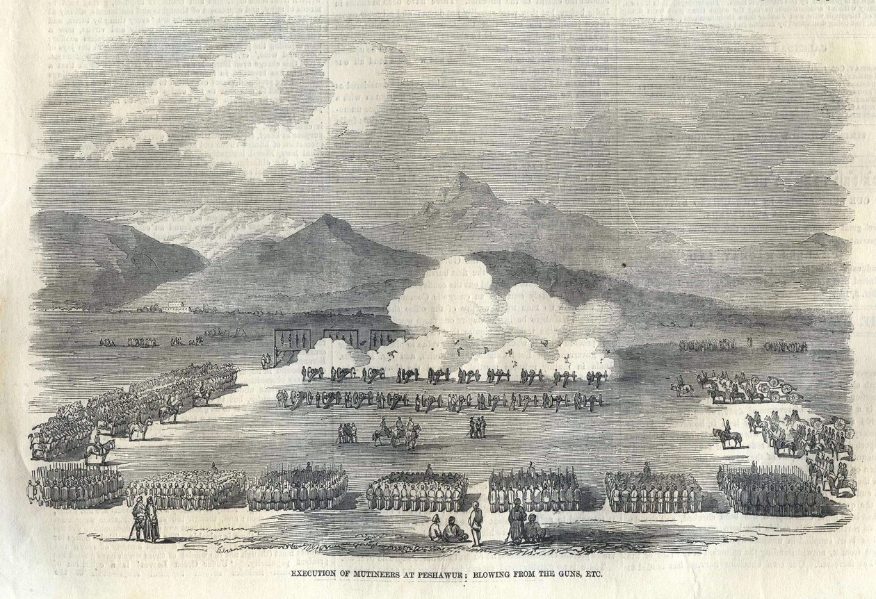 Puhallus aseista Britti-Intiassa, 1857 tekijältä Unbekannt