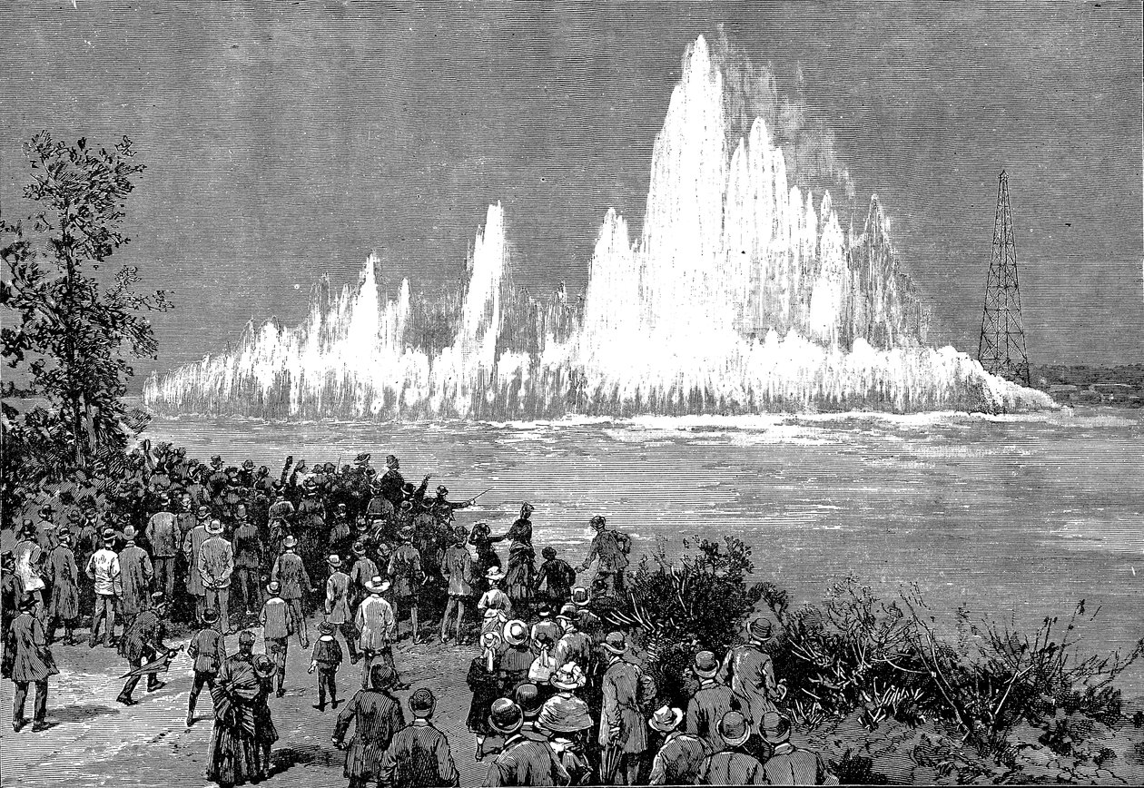 Blawing up Flood Rock, 1885 tekijältä Unbekannt