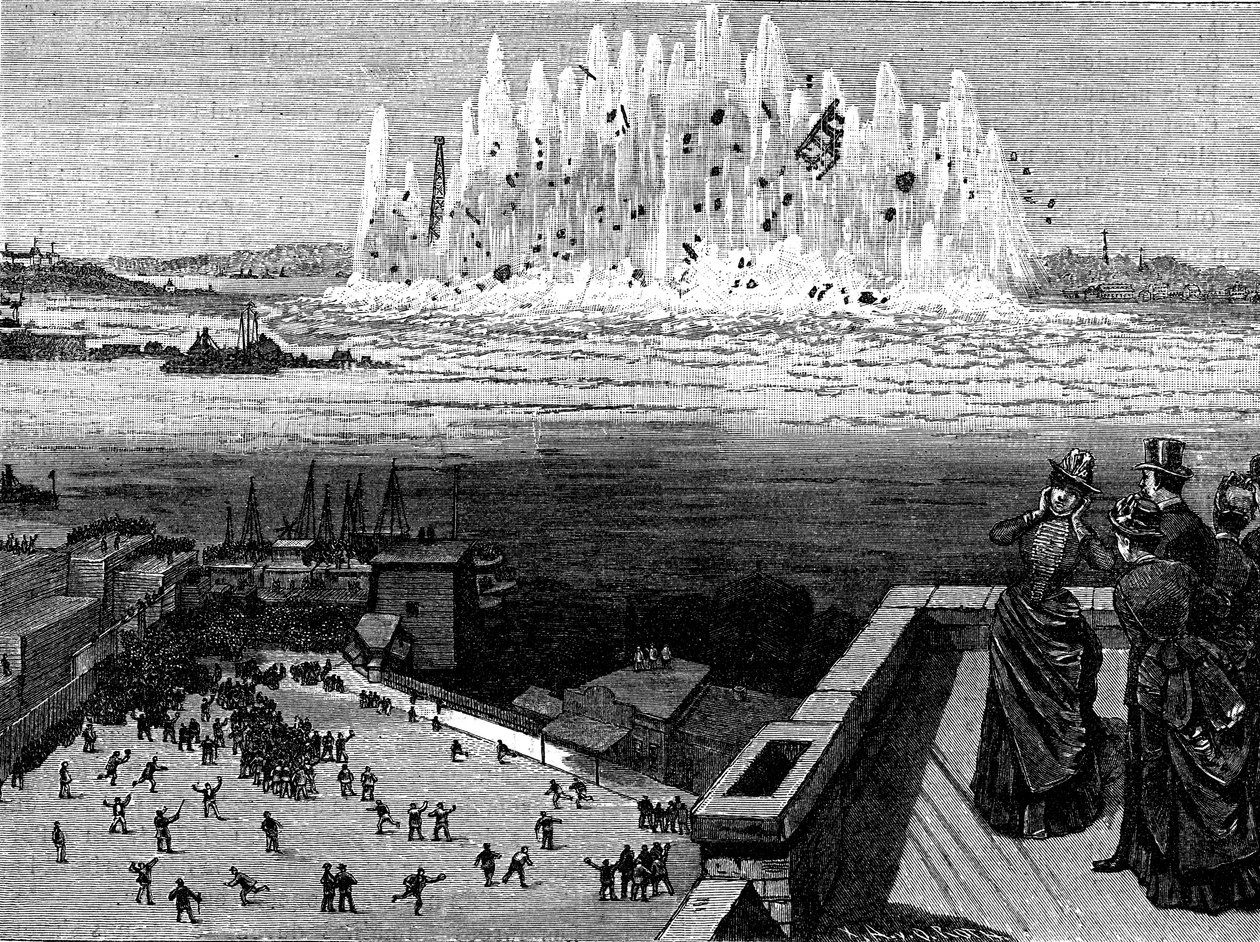 Blawing up Flood Rock, 1885, 1886. tekijältä Unbekannt