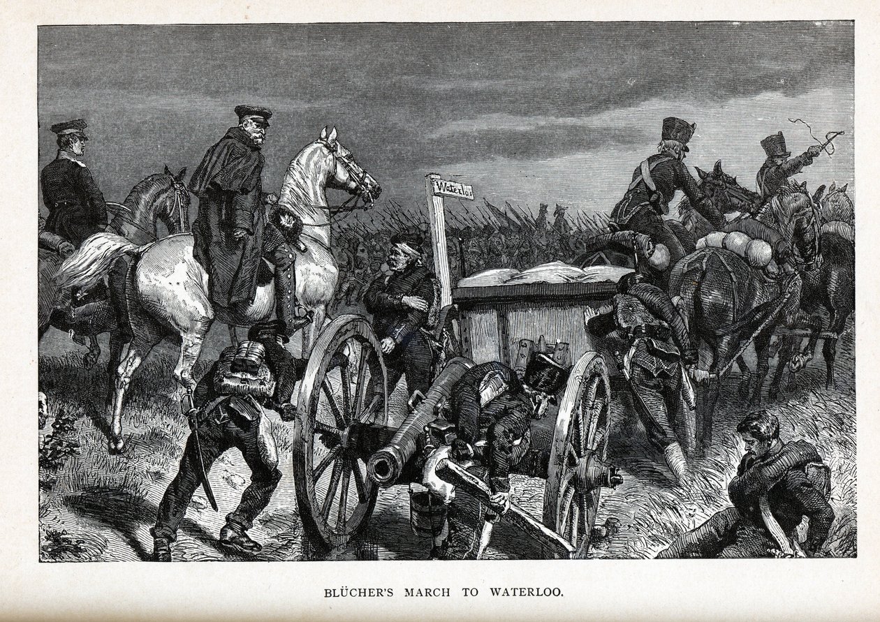 Blüchers Marsh Waterlooon, 1882 tekijältä Unbekannt