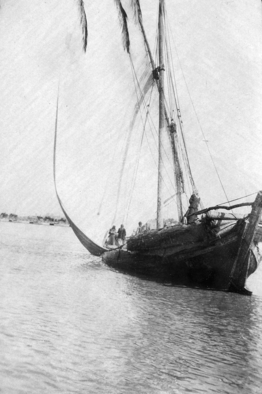 Vene purjehtimassa Tigris-joelle Mesopotamiassa, 1918 tekijältä Unbekannt