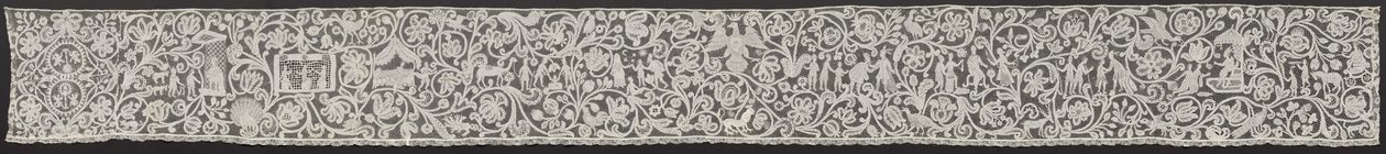 Bobbin Lace Flounce: Punto di Milano, 1700-luku. tekijältä Unbekannt