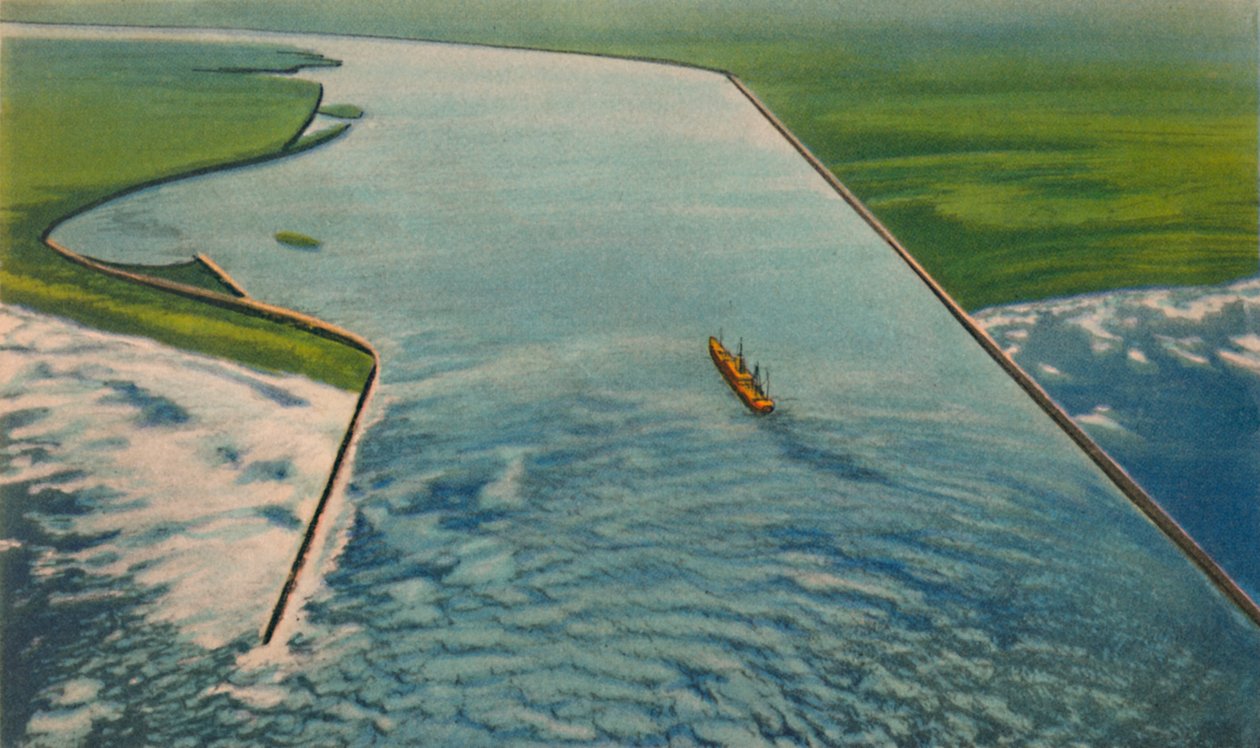 Mouths of Ceniza, sisäänkäynti merisatamaan, Barranquilla, 1940-luku tekijältä Unbekannt