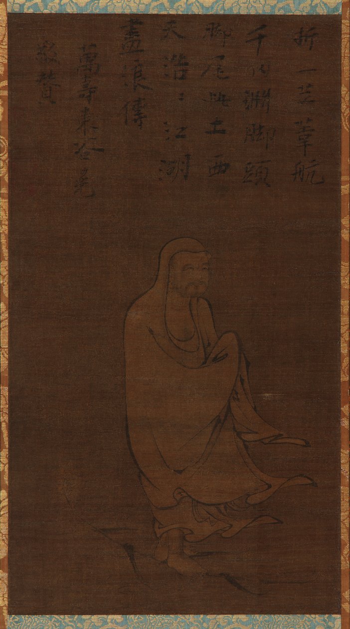 Bodhidharma Yangzin ylittäminen kaislalla, 1400-luku. tekijältä Unbekannt
