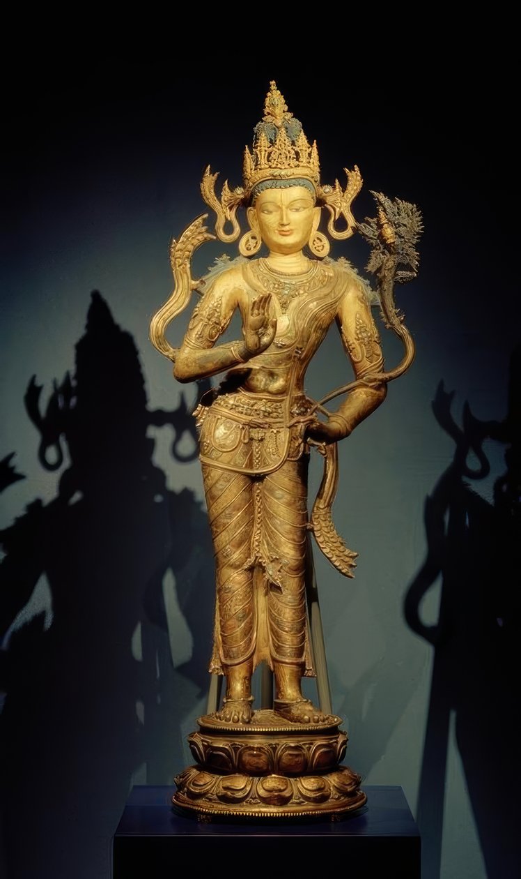 Bodhisattva Maitreya / veistos, 11. – 12. vuosisadalla tekijältä Unbekannt