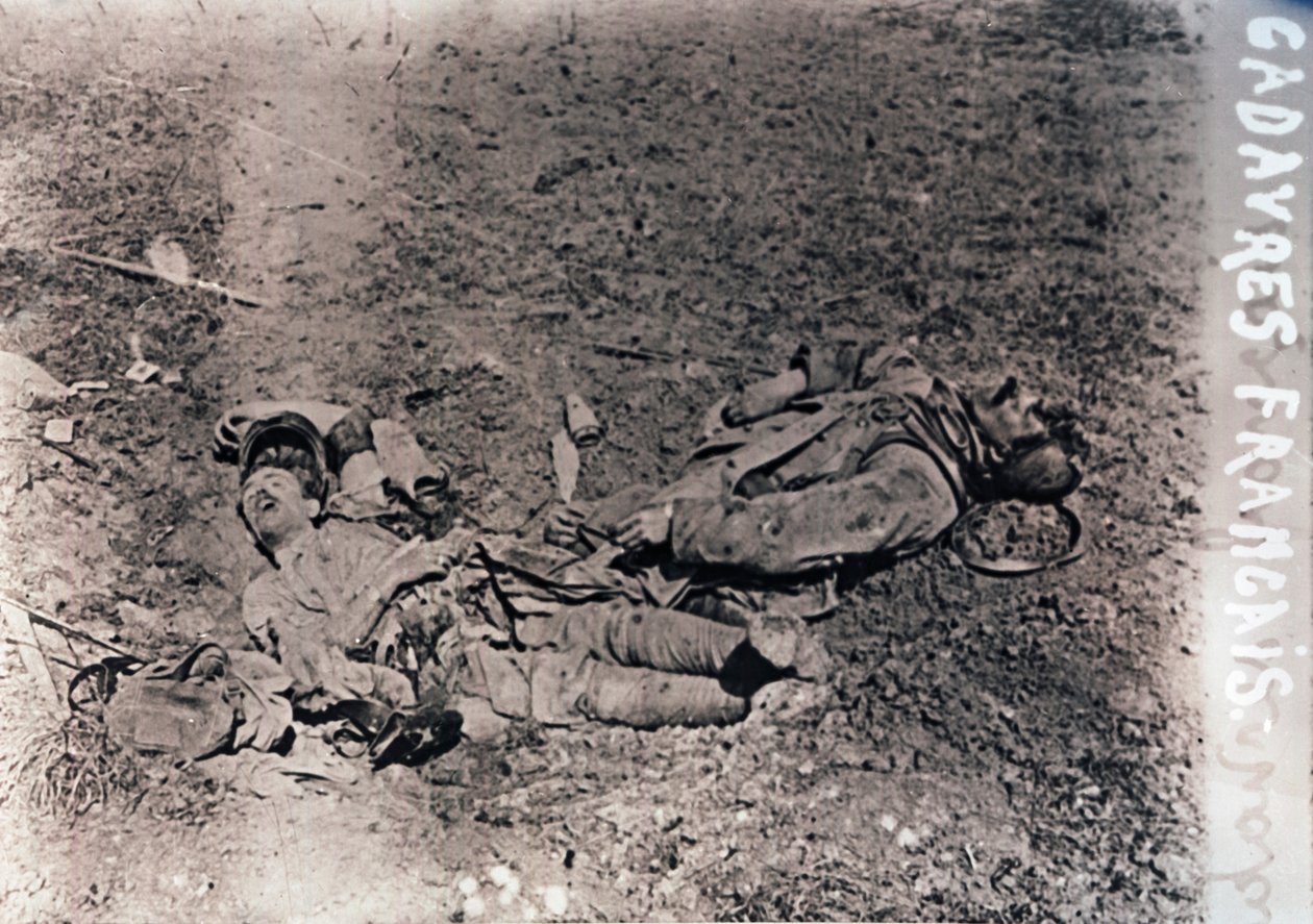 Kuolleiden ranskalaisten sotilaiden ruumiit, c1914-c1918 tekijältä Unbekannt
