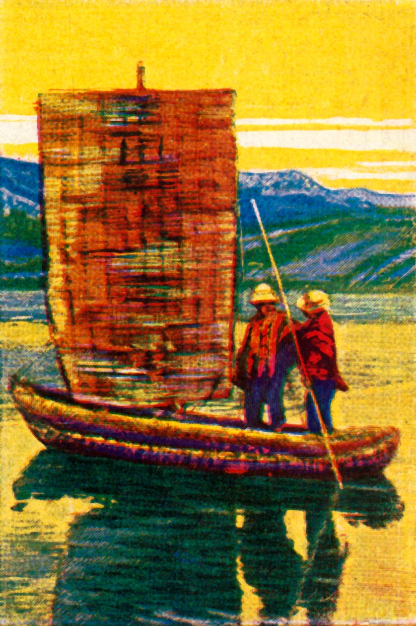 Bolivialainen ruokosta valmistettu purjelautta, v1928. tekijältä Unbekannt
