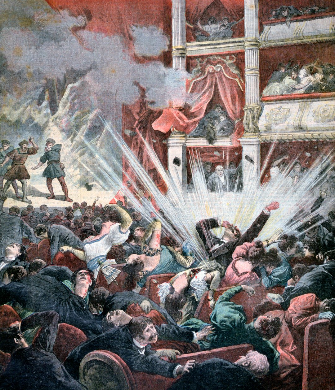 Pommiräjähdys Liceu-teatterissa, Barcelona, 1893 tekijältä Unbekannt