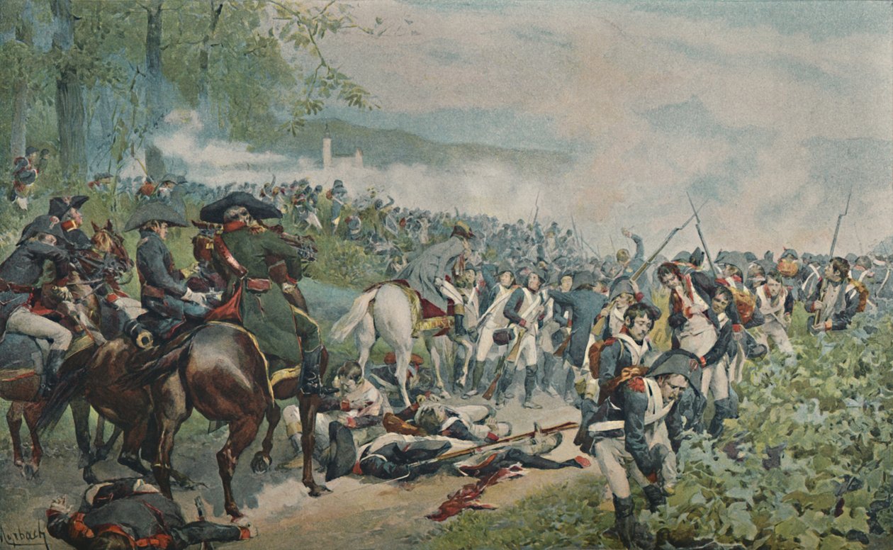 Bonaparte tarkastamassa ranskalaista retriittiä Marengossa, 1800, 1896 tekijältä Unbekannt