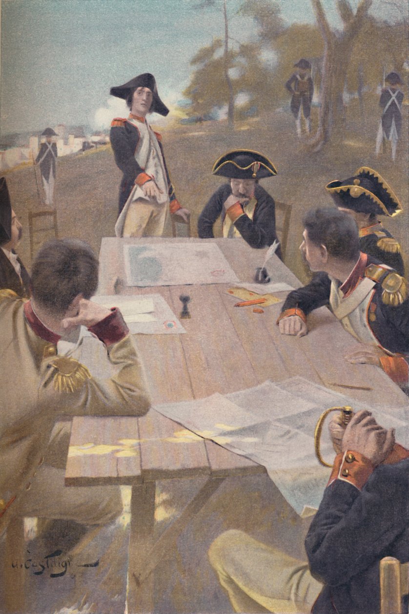 Bonaparte selittää suunnitelmaansa Toulonin valloittamiseksi, 1793, 1896 tekijältä Unbekannt