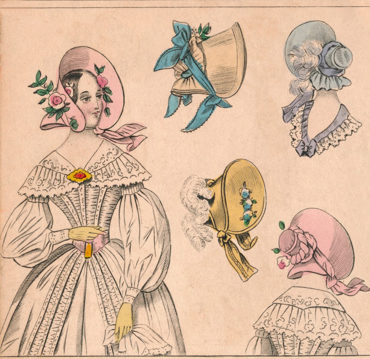 Konepellit, 1800-luku. tekijältä Unbekannt