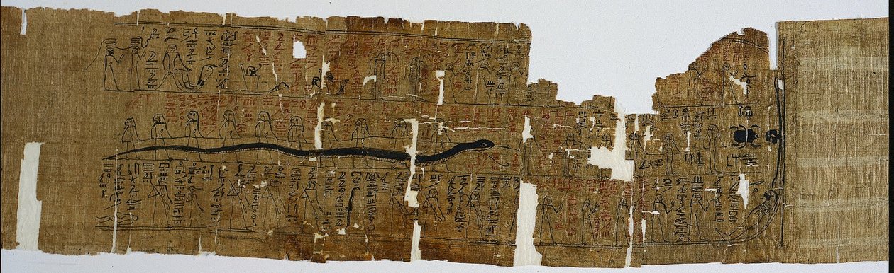 Amduatin kirja, ehkä Bakenmutista, jossa on osia kymmenestä - kahdestoista tuntiin, 1000-900 eaa. tekijältä Unbekannt