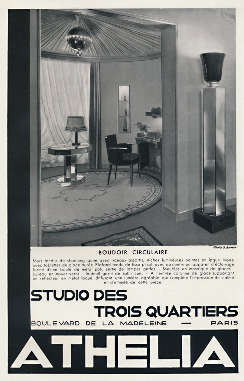 Circular Boudoir - Three Quarters Studio - Athelia, 1933 tekijältä Unbekannt