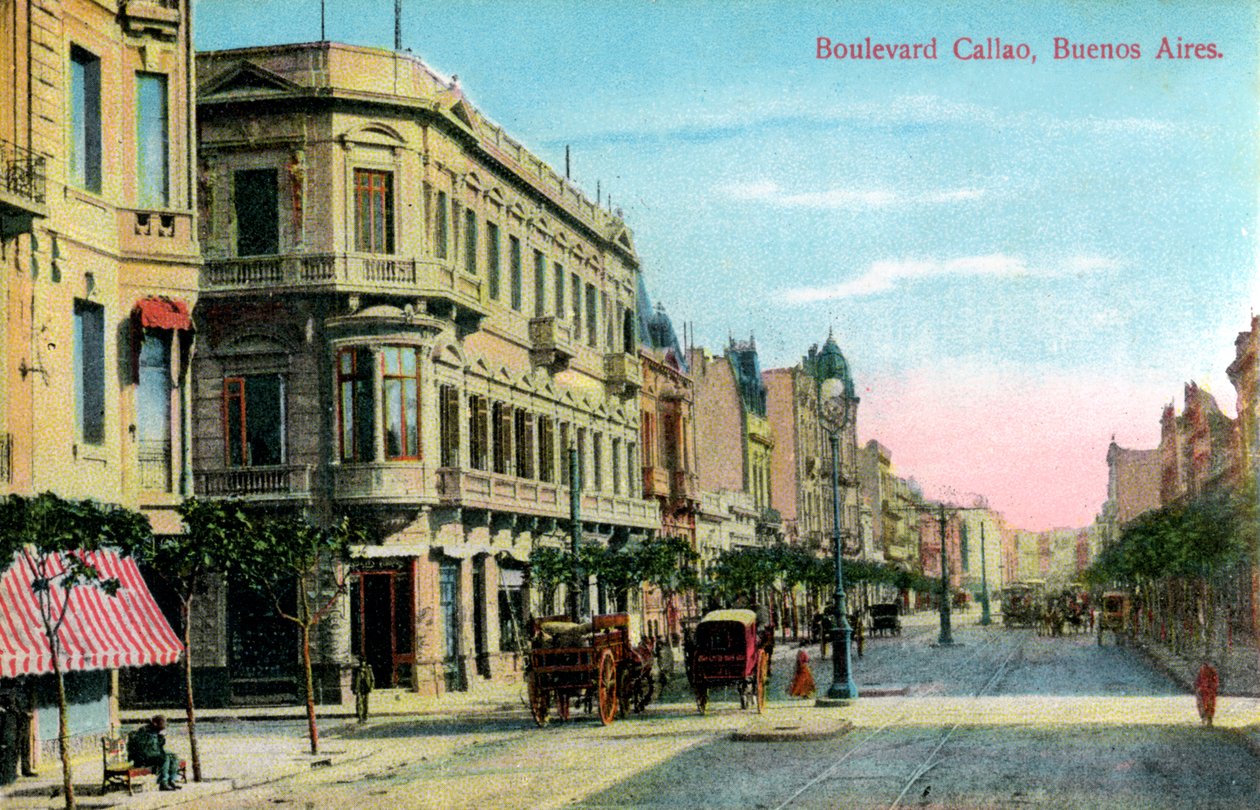 Boulevard Callao, Buenos Aires, Argentiina, 1800-luvun loppu tai 1900-luvun alku tekijältä Unbekannt