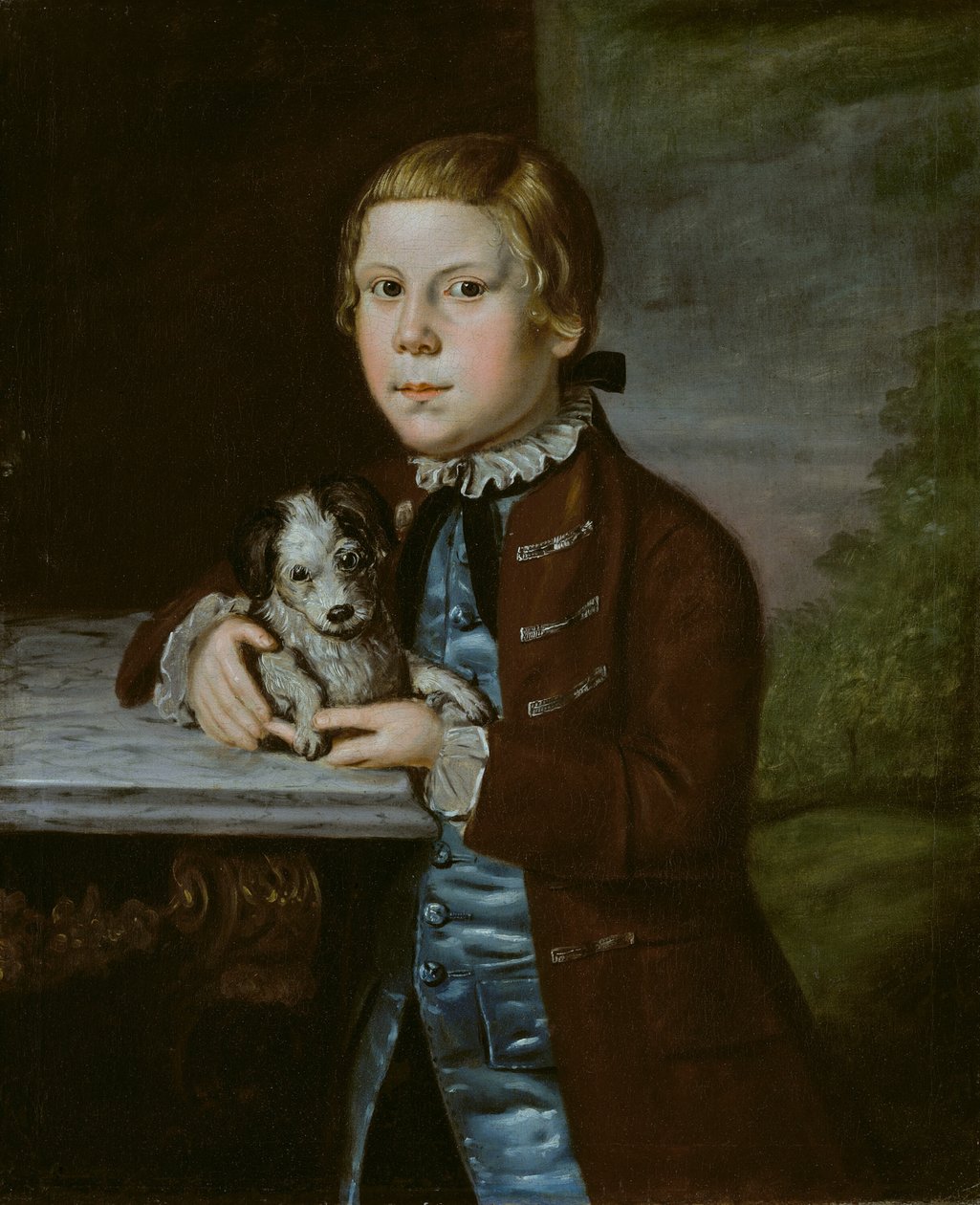 Hallett-perheen poika koiran kanssa, 176676. tekijältä Unbekannt