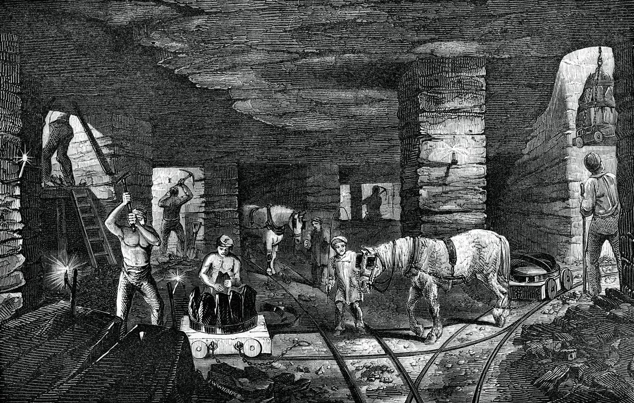 Bradleyn hiilikaivos, lähellä Bilstonia, 1886 tekijältä Unbekannt