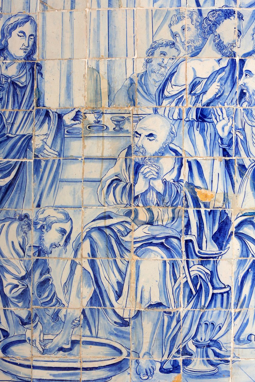 Brasilia, Bahia, Salvador : Azulejo Bonfim kirkossa : Jeesus pesee opetuslapsen maksun tekijältä Unbekannt