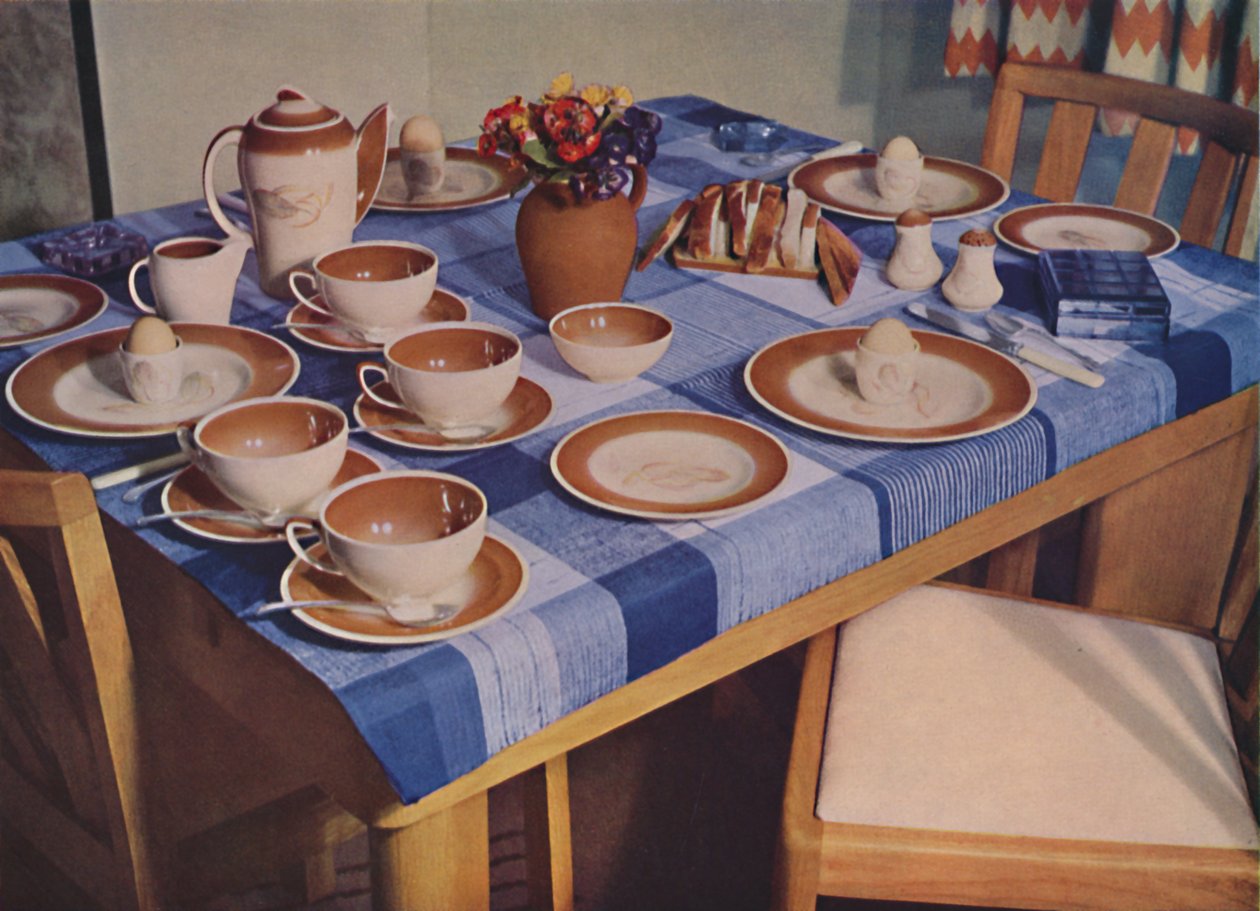 Aamiainen – Bowman Bros. Ltd.:n aamiaispöytäjärjestely Lontoossa, 1939 tekijältä Unbekannt