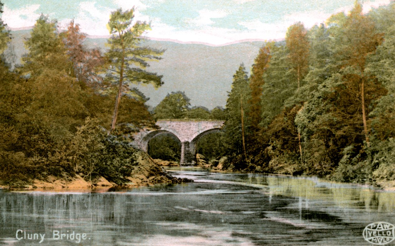 Bridge of Cluny, lähellä Pitlochrya, Perthshire, Skotlanti, 1900-luvun alku tekijältä Unbekannt