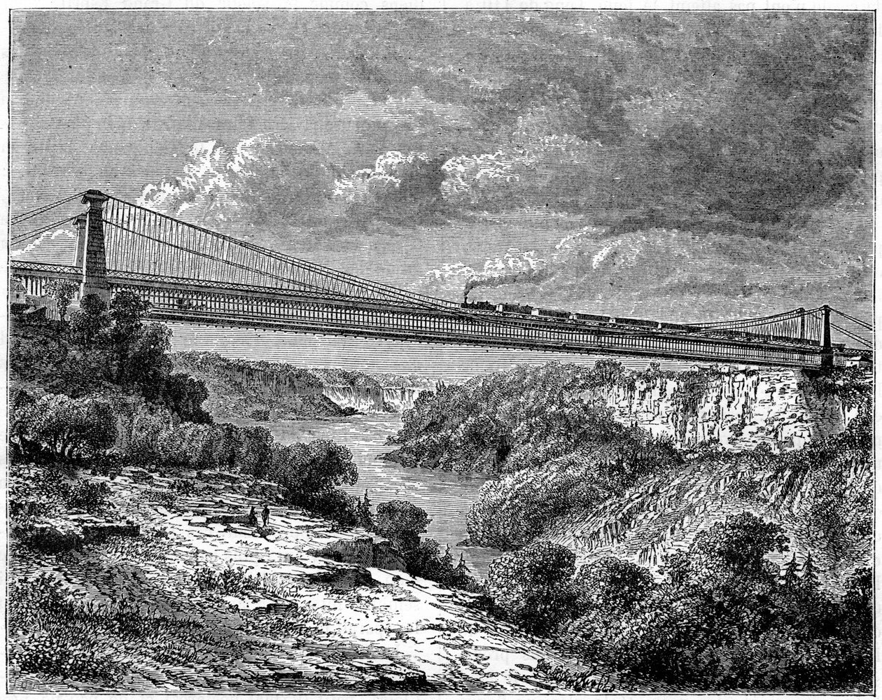 Silta Niagaran yli, Kanada, 1800-luku tekijältä Unbekannt