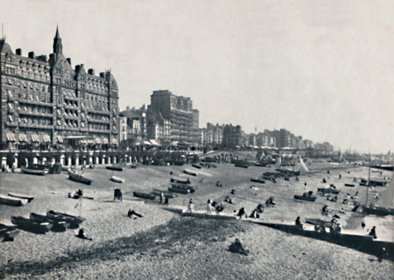 Brighton - The Hotel Métropole and Beach, 1895. tekijältä Unbekannt