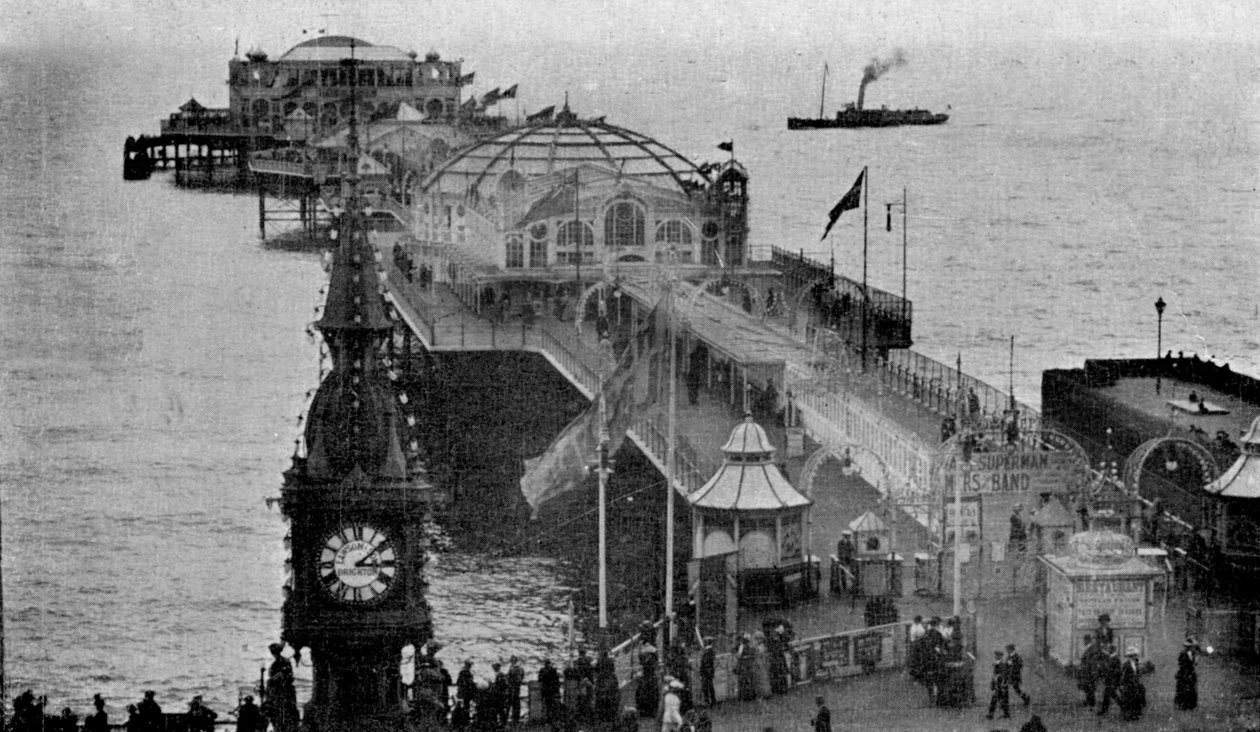 Brighton Aquarium and Palace Pier, Brighton, East Sussex, 1900-luvun alku tekijältä Unbekannt