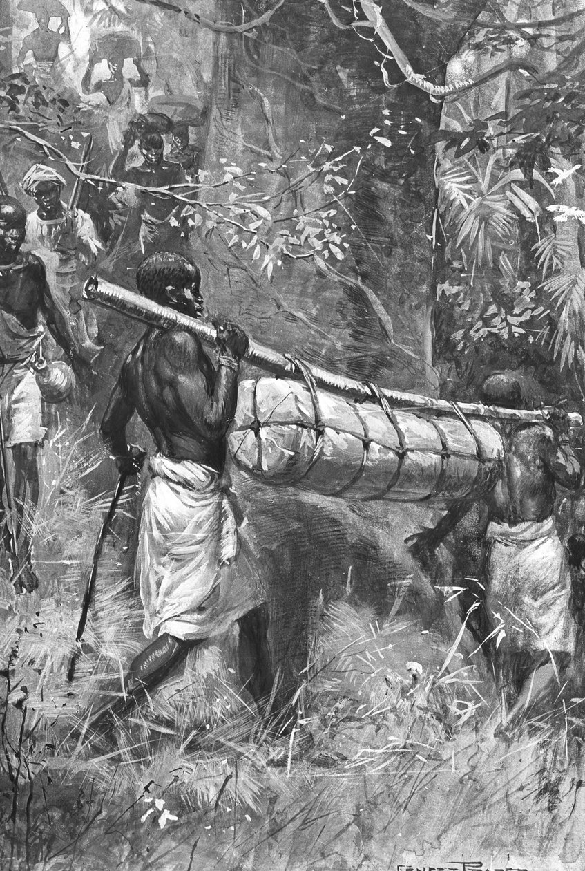 David Livingstonesin ruumiin tuominen Afrikan rannikolle, 1873 tekijältä Unbekannt