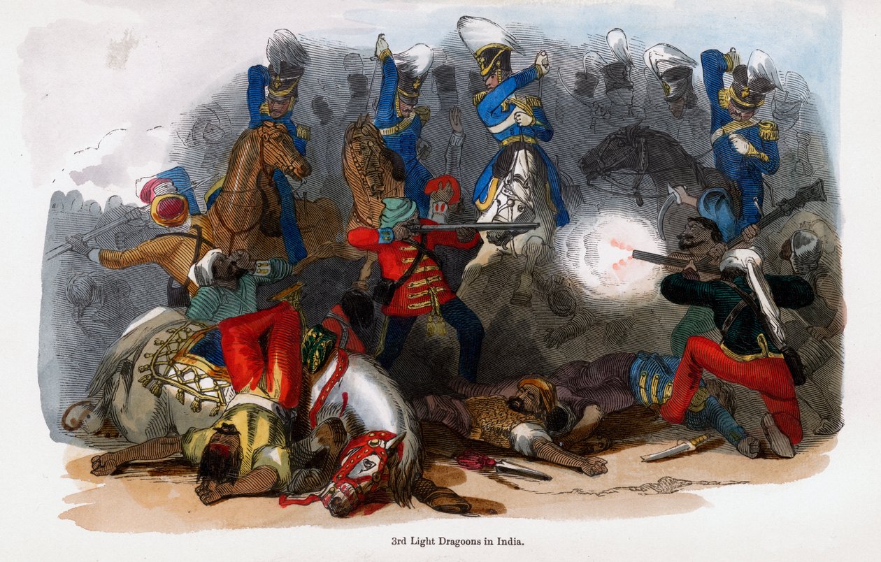 Brittiläiset 3rd Light Dragoons toiminnassa Intiassa tekijältä Unbekannt