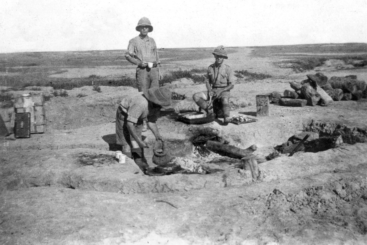 Brittiarmeijan C-yhtiön ruoanlaitto, Mesopotamia, ensimmäinen maailmansota, 1918 tekijältä Unbekannt