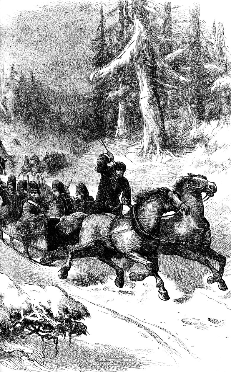 Brittijoukot kuljetettiin Kanadan läpi talvella, 1860-luvulla c1880 tekijältä Unbekannt