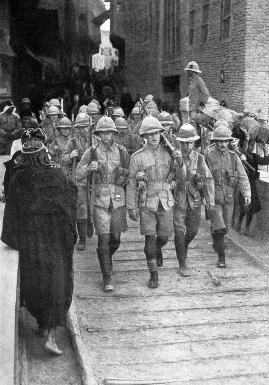 Brittijoukot matkalla Bagdadiin, ensimmäinen maailmansota, 1917, c1920 tekijältä Unbekannt
