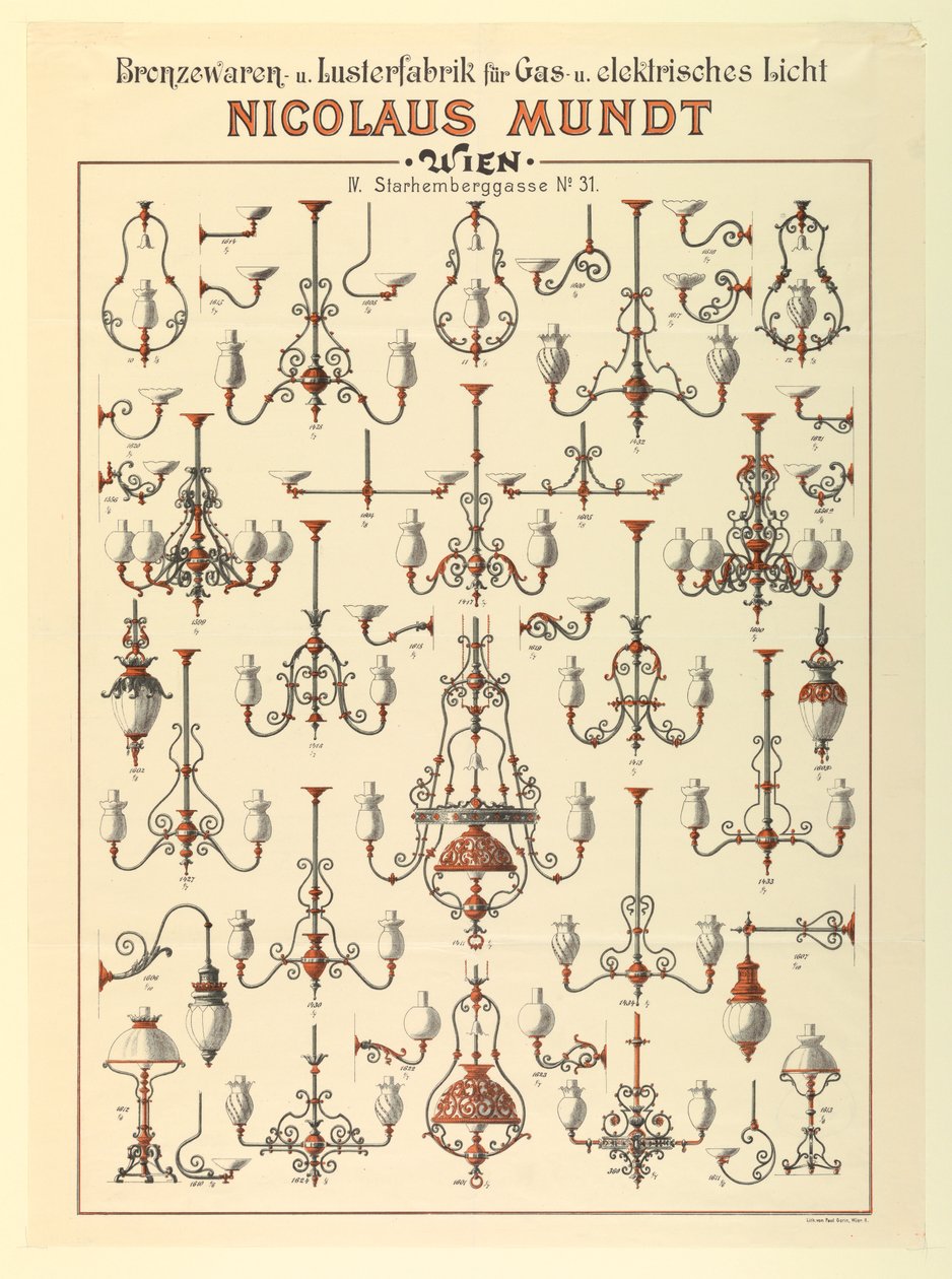 Laaja puoli, Kaasuvalaisimien mainos, n. 1895 tekijältä Unbekannt
