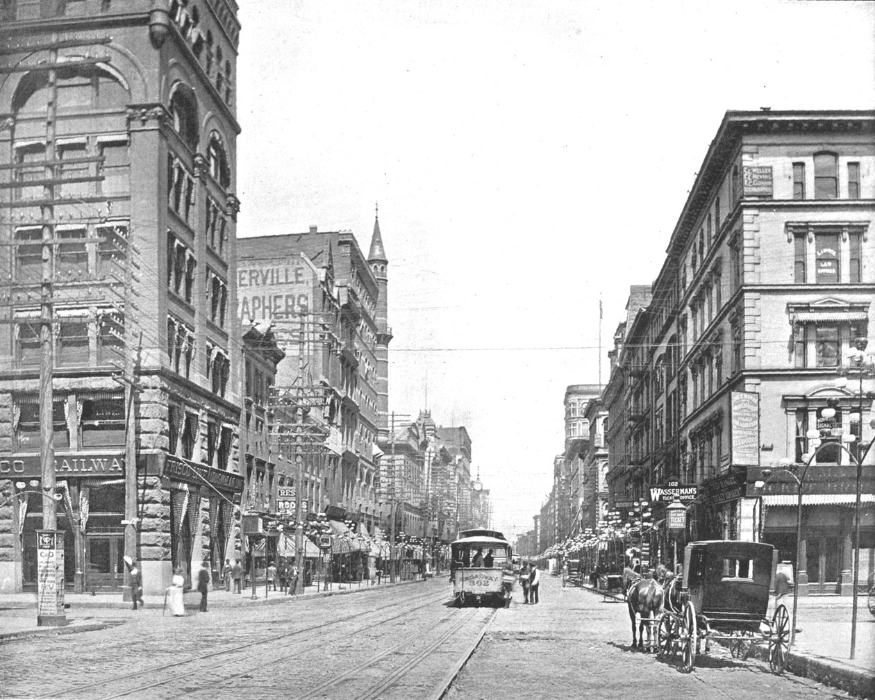 Broadway, Chestnut Streetin pohjoispuolella, St. Louis, Missouri, USA, 1900. tekijältä Unbekannt
