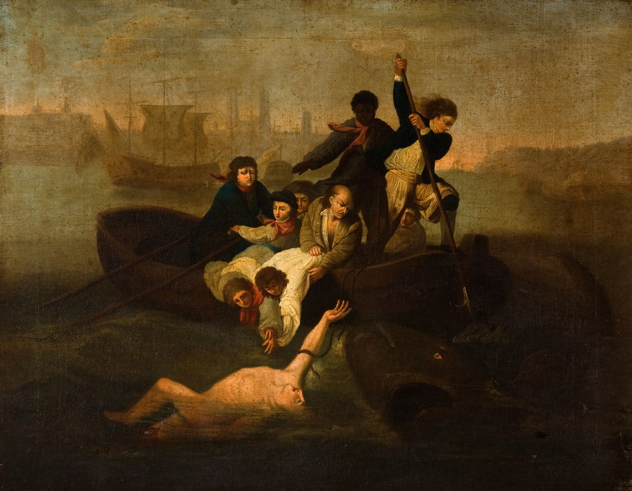 Brook Watson ja hai, 1800-1900. tekijältä Unbekannt