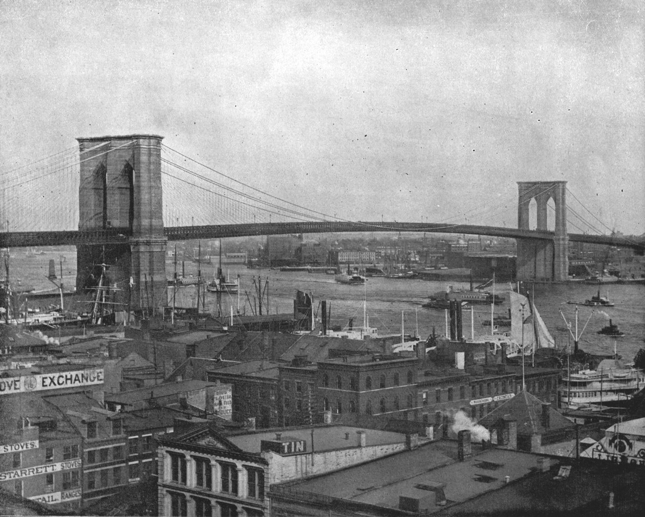 Brooklyn Bridge, New York, USA, 1900. tekijältä Unbekannt