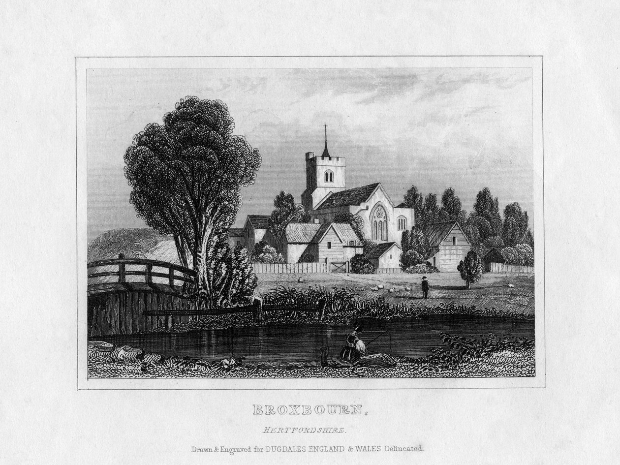 Broxbourne, Hertfordshire, 1800-luvun puoliväli tekijältä Unbekannt