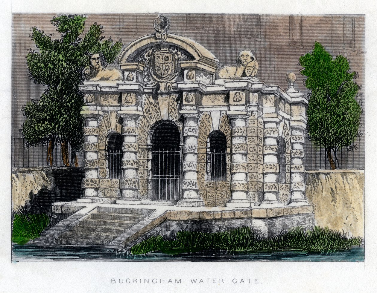 Buckingham Water Gate, Strand, Lontoo, vuosi 1850 tekijältä Unbekannt